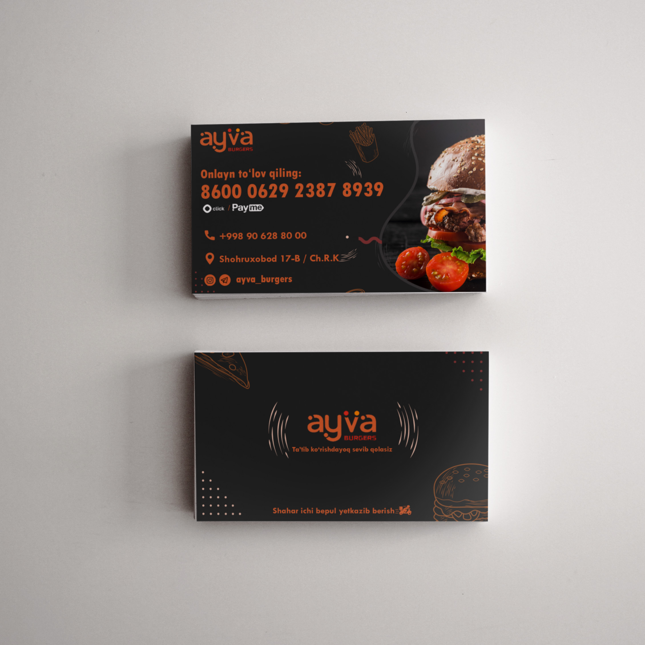 Business card design - ayva - fast-food, image 3 of 4