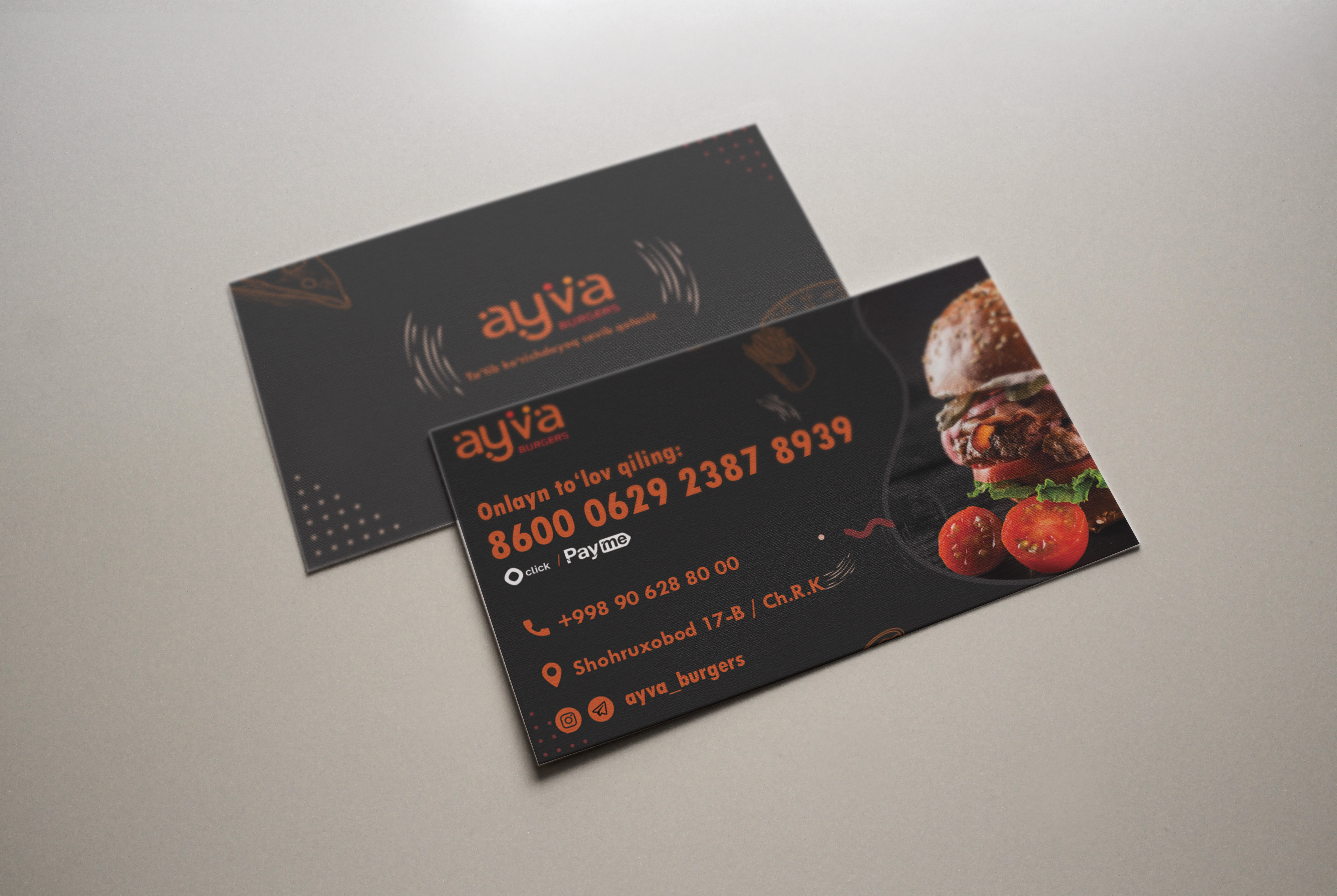 Business card design - ayva - fast-food, image 4 of 4